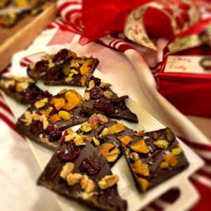 Dark Cherry and Apricot Chocolate Bark