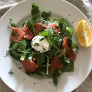 Smoke Salmon Salad with Creme Fraiche