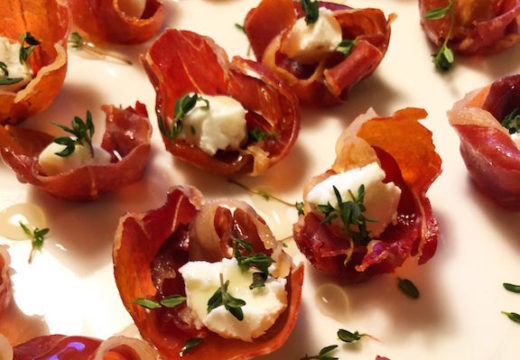 Baked Prosciutto Cups with Goat Cheese