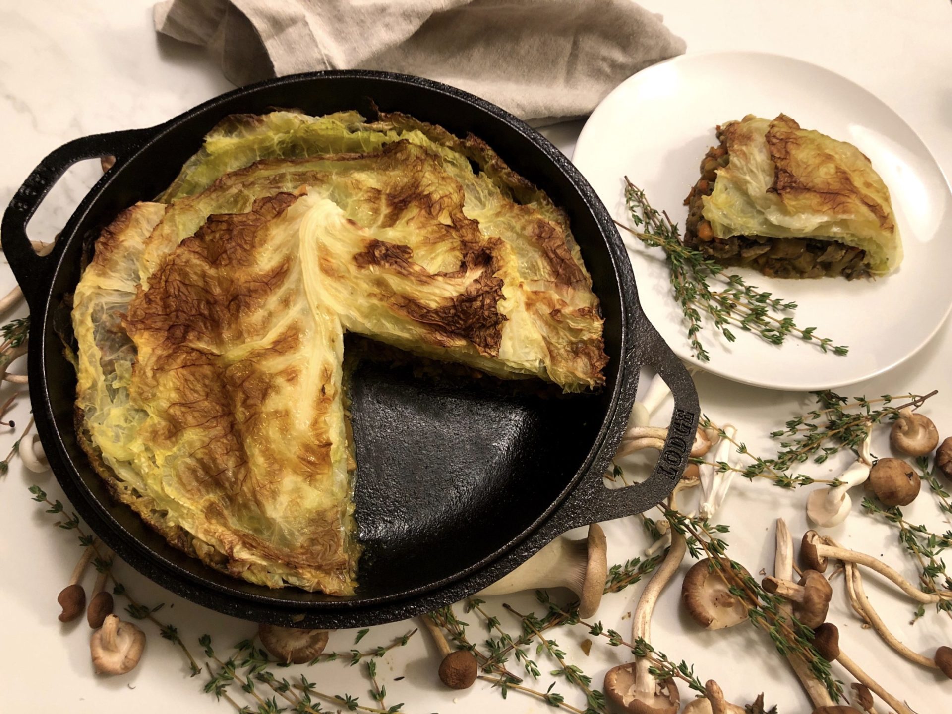 Mushroom Stuffed Cabbage