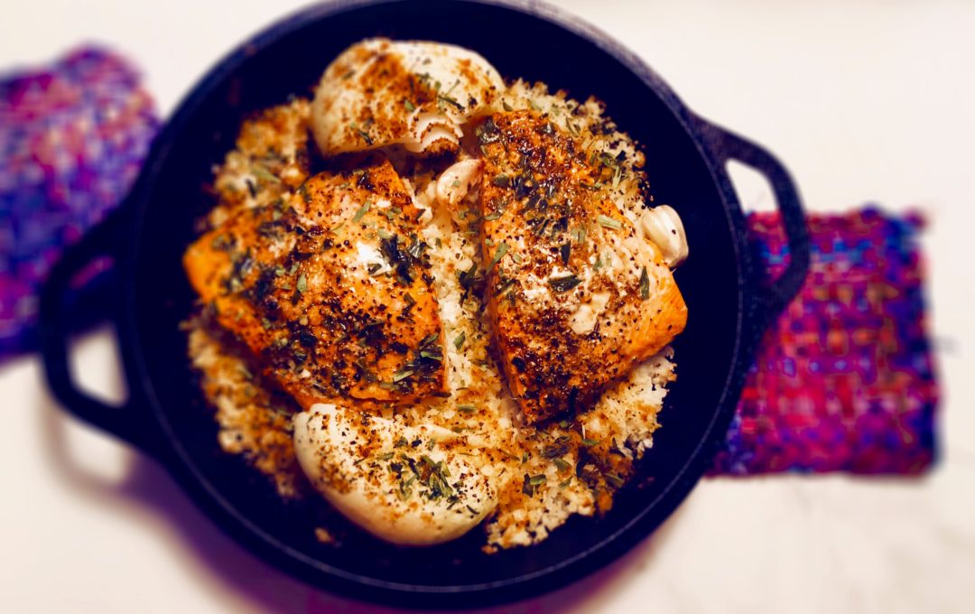 One Dish Herbed Wild Salmon in 30 minutes for a Decadent Dinner!